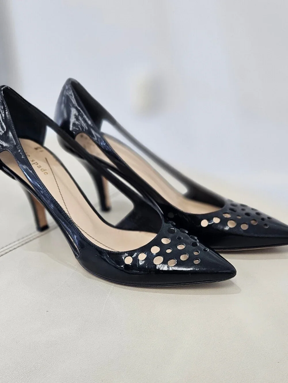 Kate Spade Black Pointed Toe Cutout Heels
